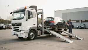 Transporter une voiture avec un camion plateau